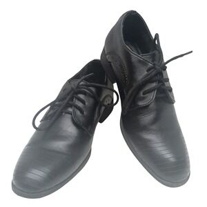 Kenneth Cole New York Black Straight Line Dress Shoes Oxford Boys‎ Size 1.5